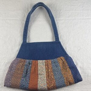 Vintage Patchwork Denim Shoulder Bag Jean Purse Boho Tote Market